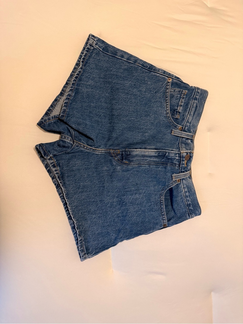 Levi's Mid-Blue High-Waist Denim Shorts